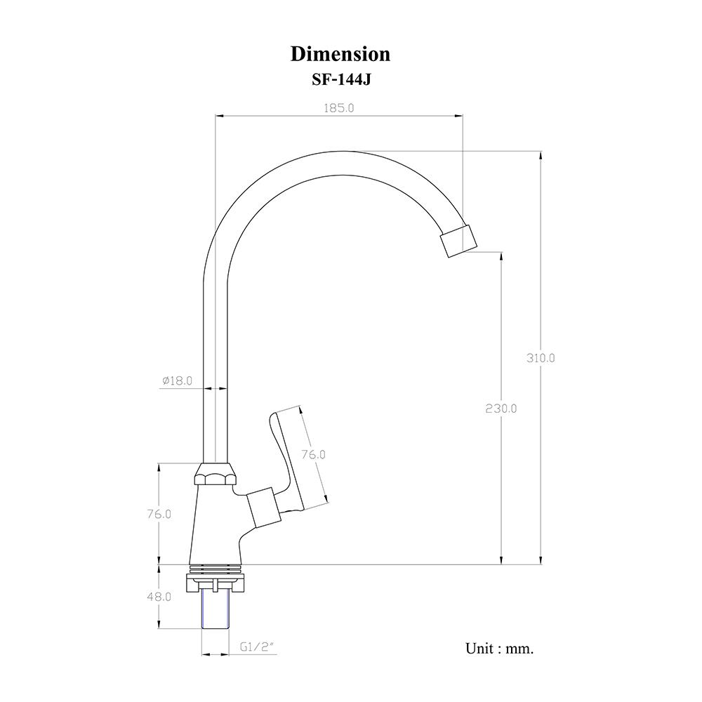 ก๊อกซิงค์เดี่ยวเคาน์เตอร์ SF-144J