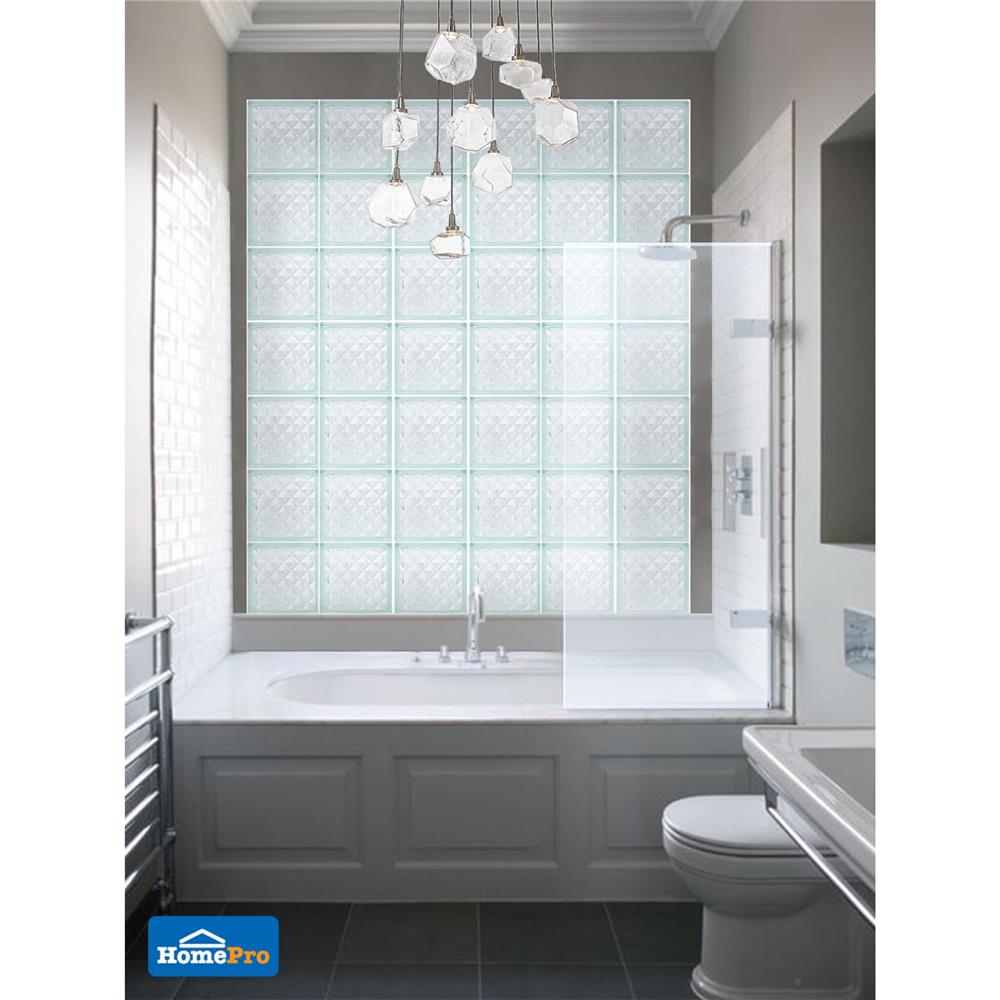 อิฐแก้ว 19x19x9 ซม. ช้างแก้ว เพชรสุริยัน สีใส