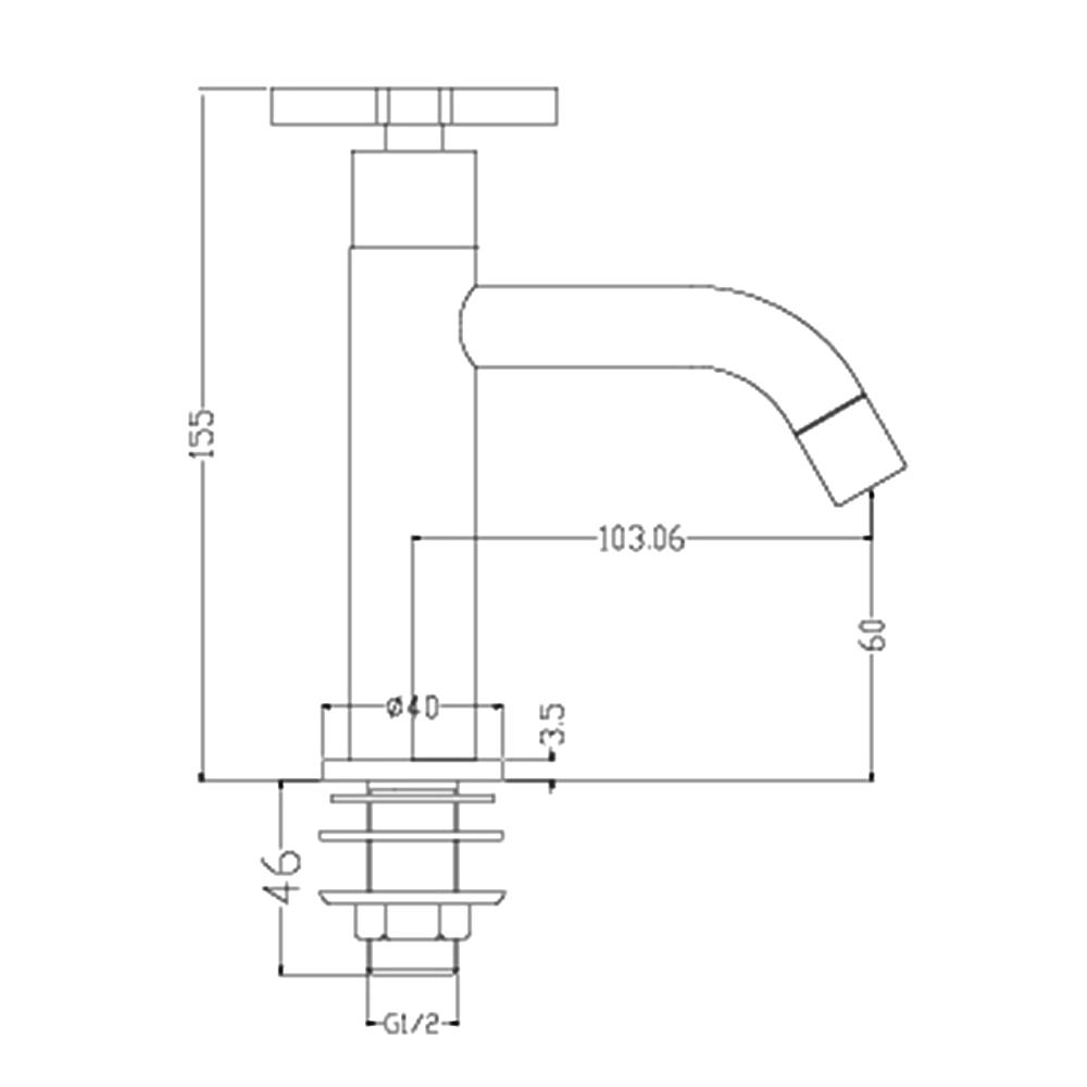 ก๊อกอ่างล้างหน้าเดี่ยว NASCO FB-1112-SP สีโครม