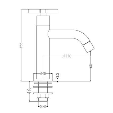 ก๊อกอ่างล้างหน้าเดี่ยว NASCO FB-1112-SP สีโครม_1