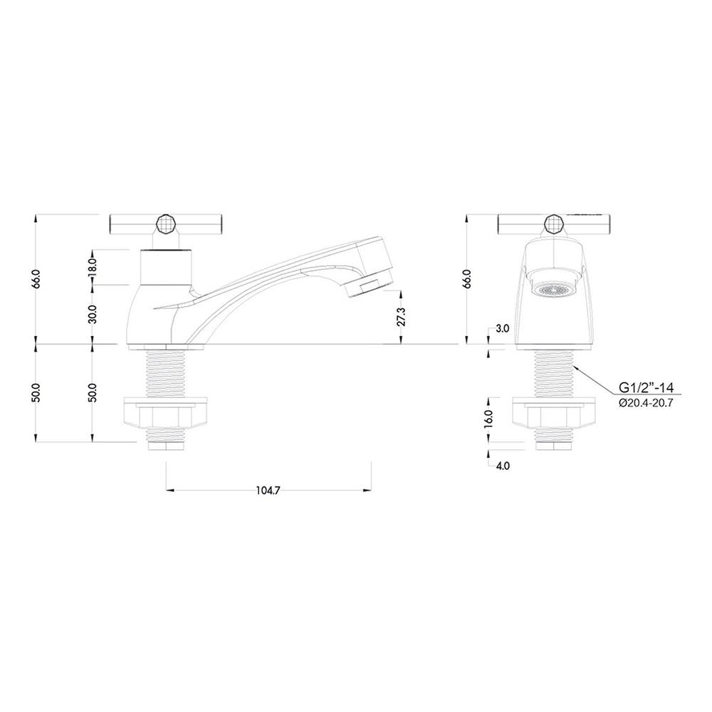 ก๊อกอ่างล้างหน้าเดี่ยว NASCO FB-1251-SP