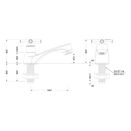 ก๊อกอ่างล้างหน้าเดี่ยว NASCO FB-1251-SP_1