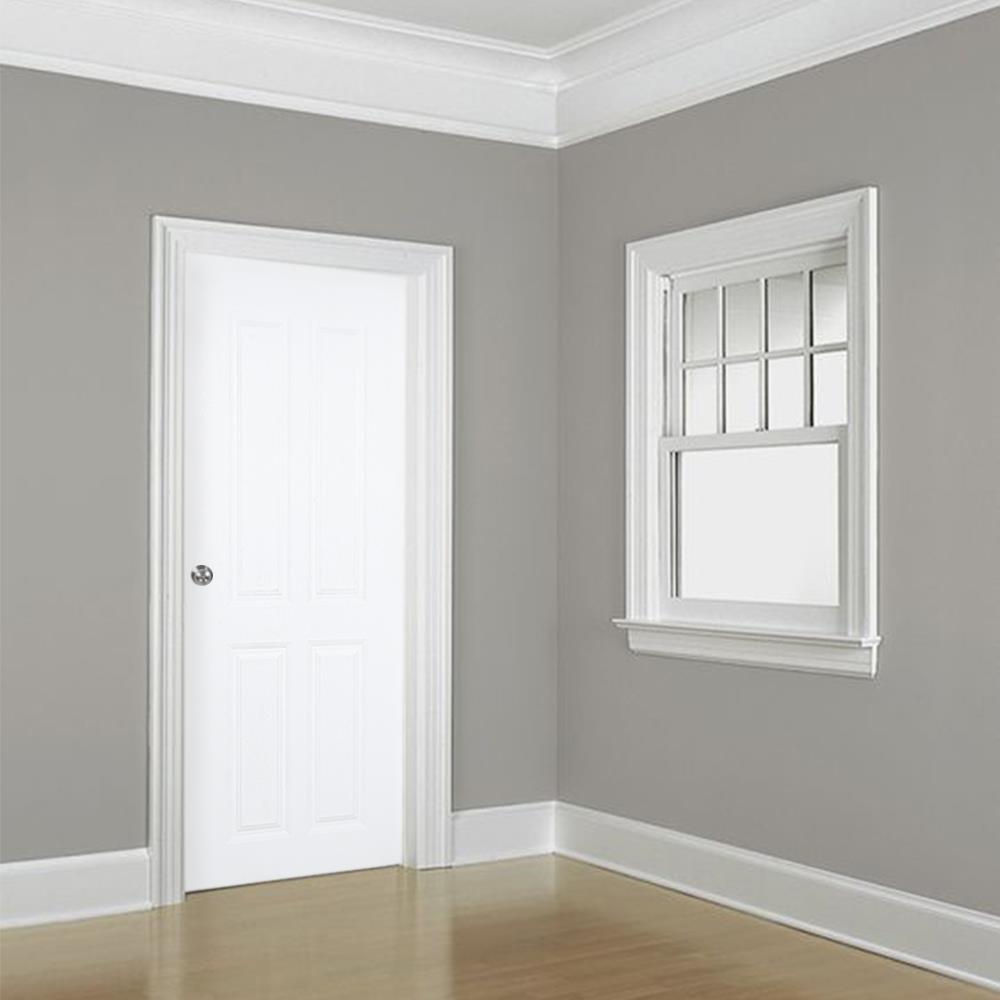 ประตูภายนอกไวนิล MODERNWOOD REVO MWR005 80X200 ซม. สีขาว เจาะลูกบิด