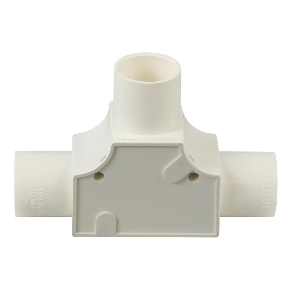 ข้อต่อสามทางฝาเปิด PVC ตราช้างNPI 25 มม. มาตรฐาน BS สีขาว