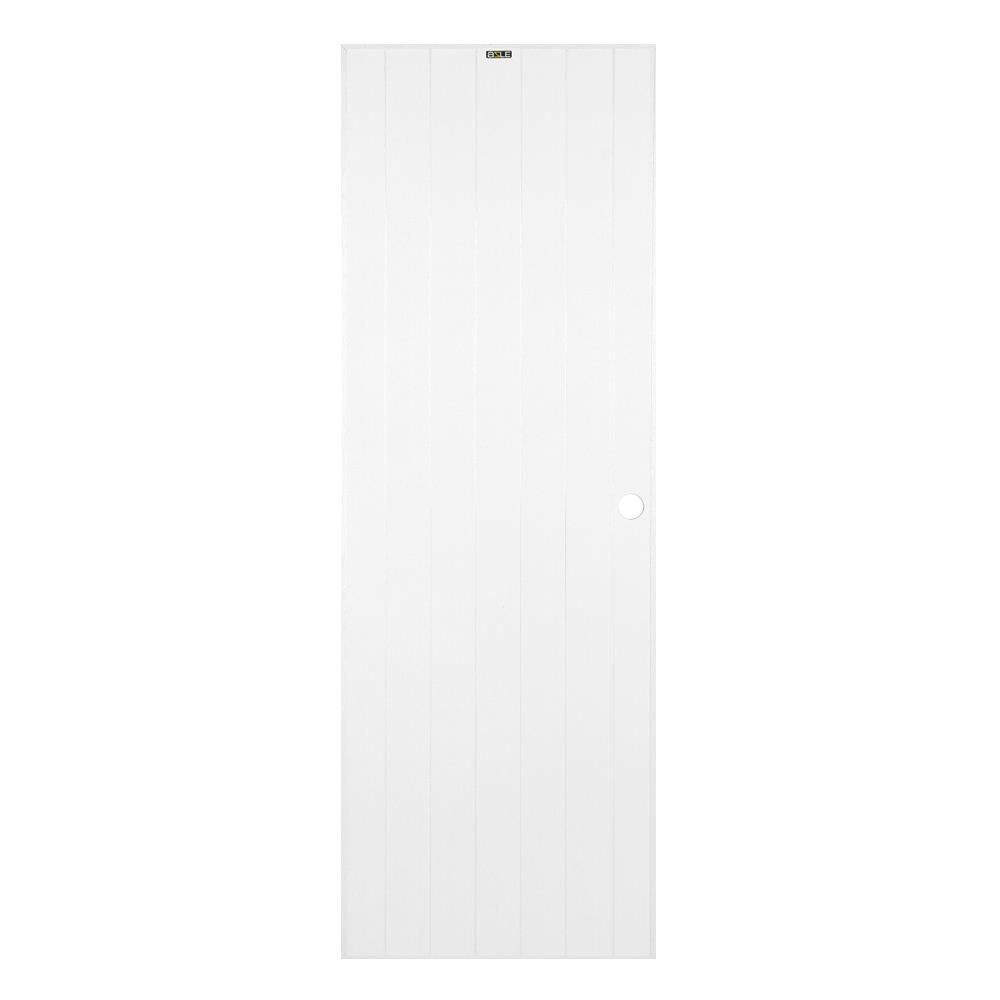 ประตูบานประกอบ PVC AZLE 1 UV มอก. บานทึบ 70X200 ซม. สีขาว เจาะลูกบิด