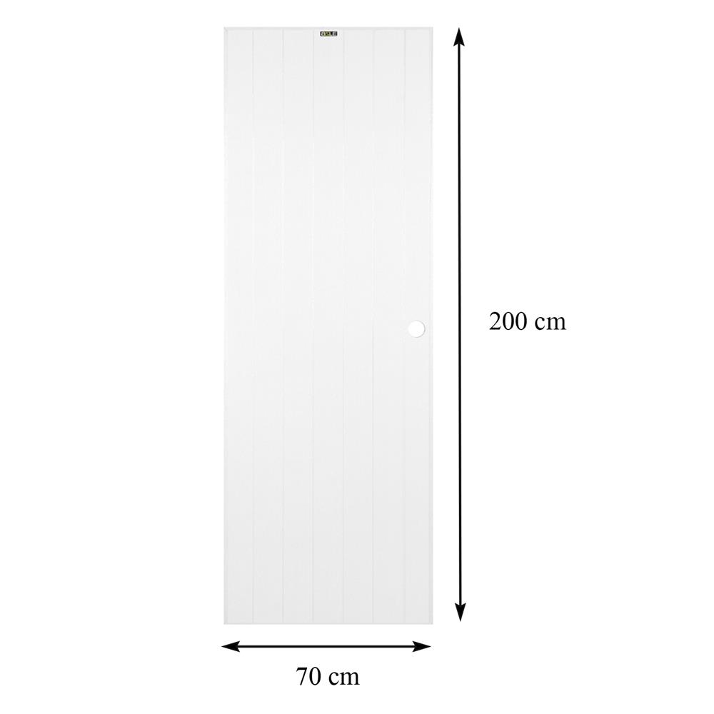 ประตูบานประกอบ PVC AZLE 1 UV มอก. บานทึบ 70X200 ซม. สีขาว เจาะลูกบิด