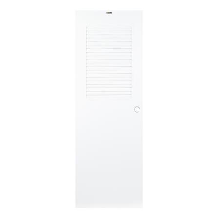 ประตูบานประกอบ PVC AZLE 3 UV มอก. เกล็ดบน 70X200 ซม. สีขาว เจาะลูกบิด_0