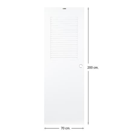 ประตูบานประกอบ PVC AZLE 3 UV มอก. เกล็ดบน 70X200 ซม. สีขาว เจาะลูกบิด_5
