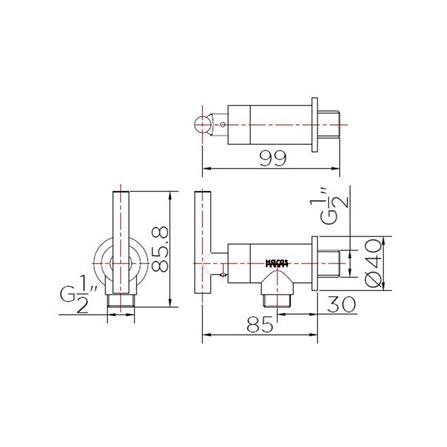วาล์วฝักบัว KARAT FAUCET KF-07-470-50 สีโครม_2