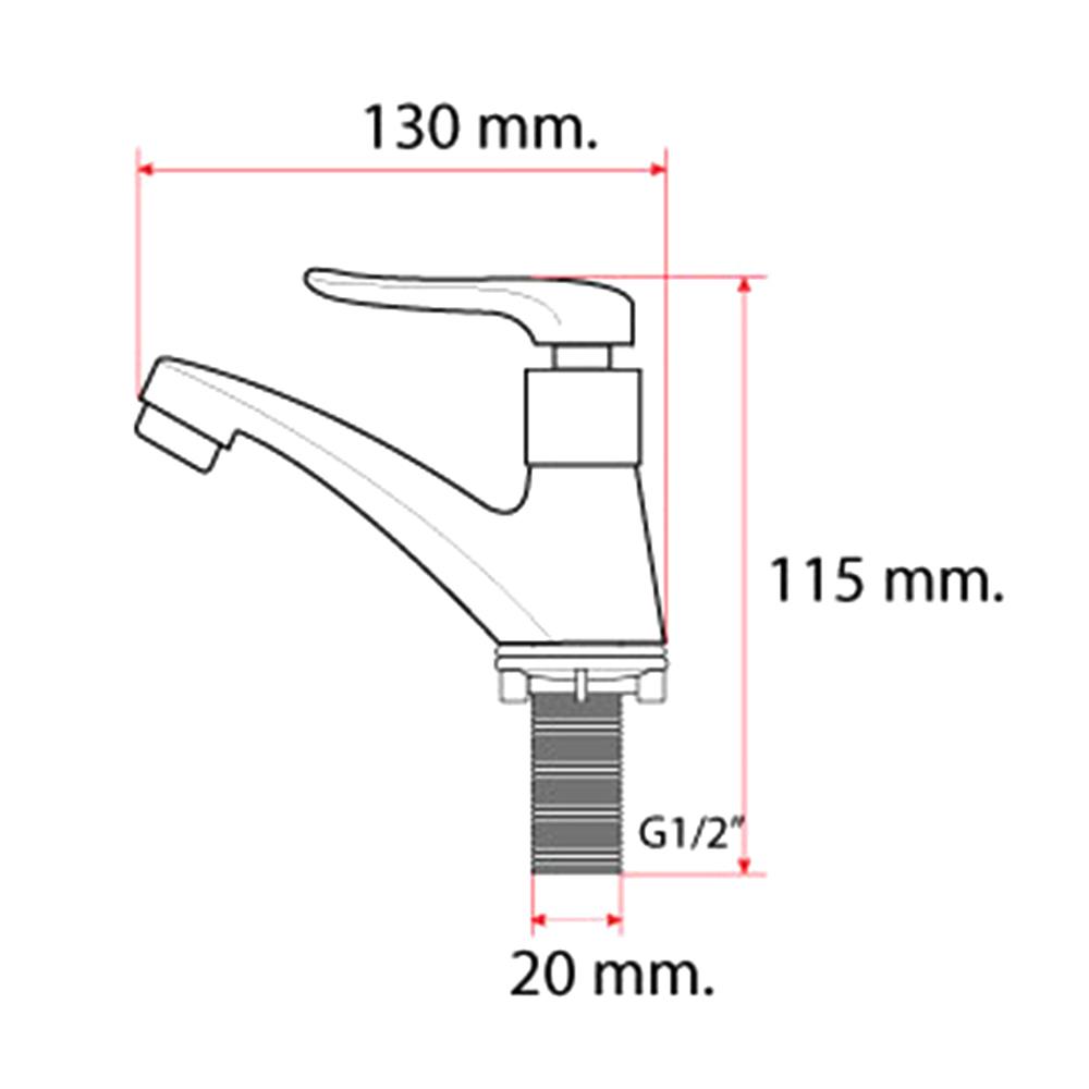 ก๊อกอ่างล้างหน้าเดี่ยว LUZERN LN-1303 สีโครม