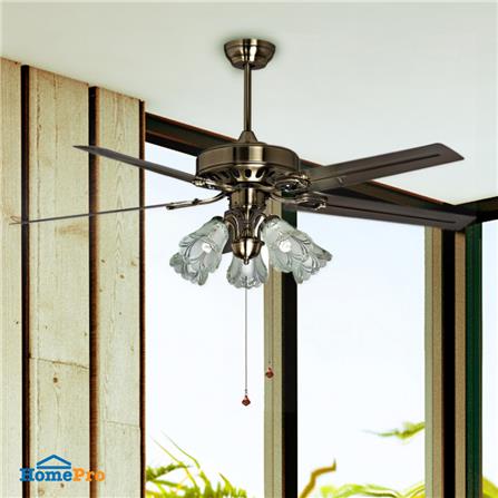 พัดลมโคมไฟ CARINI 56YFT-006 56 นิ้ว 5 ใบพัด 5 หัว สีทองรมดำ_3