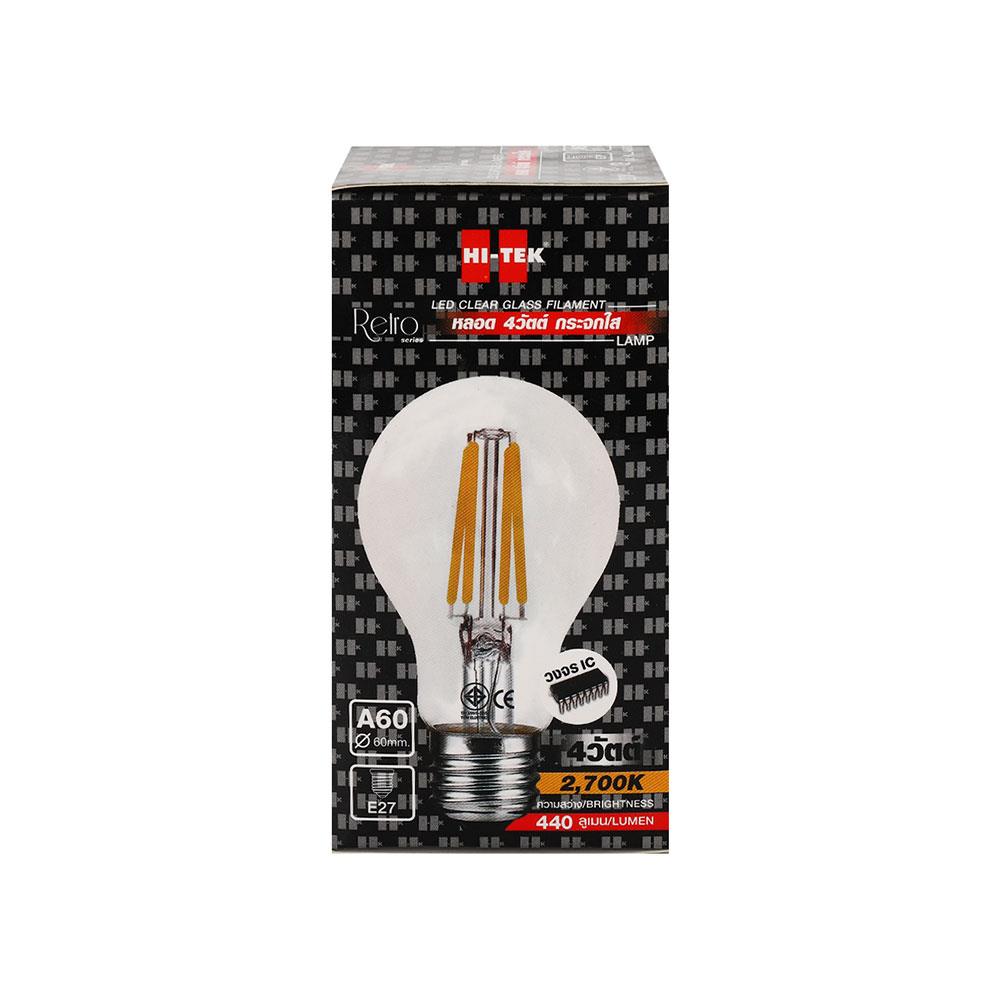 หลอด LED HI-TEK FILAMENT A60 E27 4 วัตต์ WARMWHITE