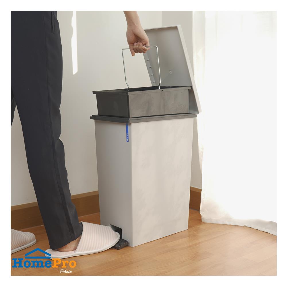 ถังขยะเหยียบเหลี่ยม ACCO HH-2610I 20 ลิตร สีเทา