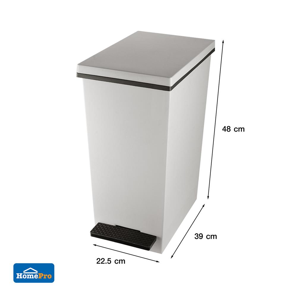 ถังขยะเหยียบเหลี่ยม ACCO HH-2610I 20 ลิตร สีเทา