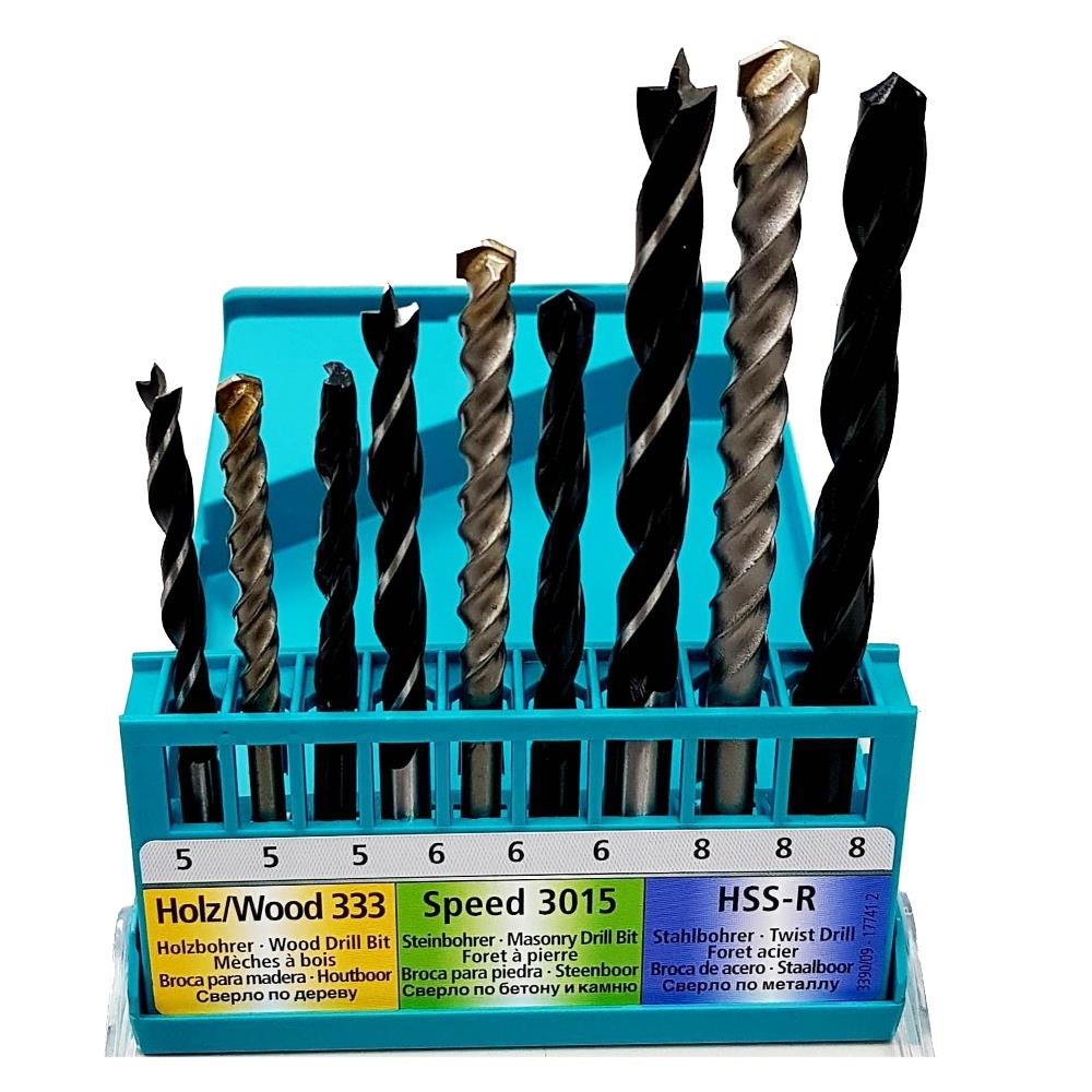 ดอกเจาะเหล็ก ไม้ คอนกรีต HELLER 9 ชิ้น/แพ็ค