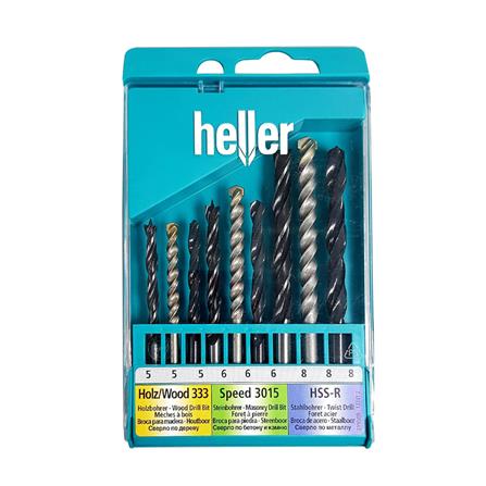 ดอกเจาะเหล็ก ไม้ คอนกรีต HELLER 9 ชิ้น/แพ็ค_0