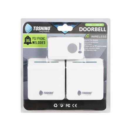 กระดิ่งไร้สายแบบเสียบปลั๊ก TOSHINO E-288-2R สีขาว_3