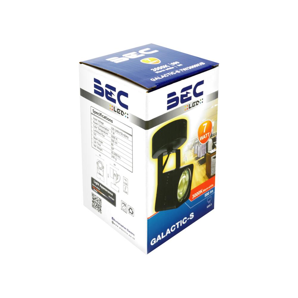 สปอตไลท์ภายใน LED BEC GALACTIC-S 7 วัตต์ WARM WHITE สีดำ