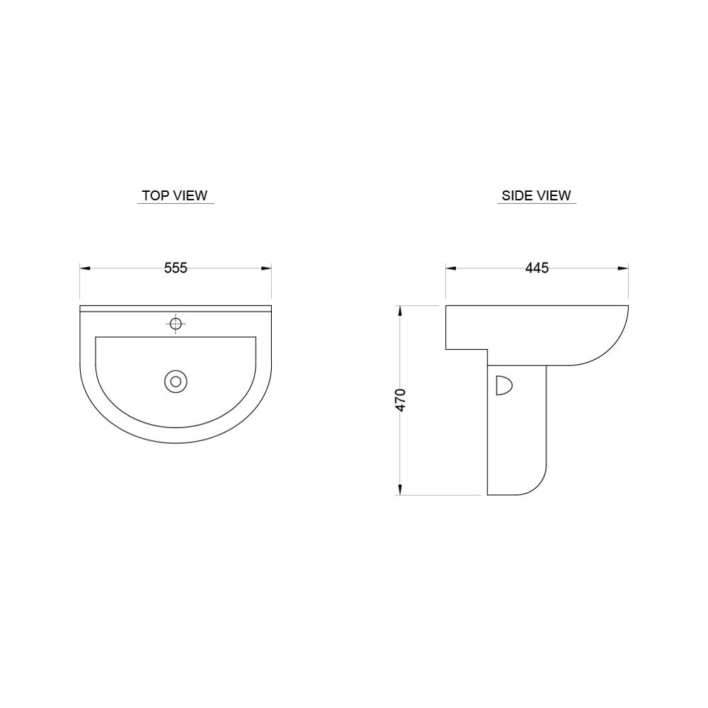 อ่างล้างหน้าพร้อมขาตั้งครึ่ง HAFELE 495.60.966 สีขาว