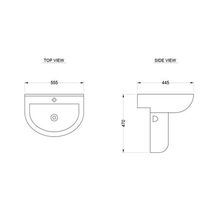 อ่างล้างหน้าพร้อมขาตั้งครึ่ง HAFELE 495.60.966 สีขาว_2