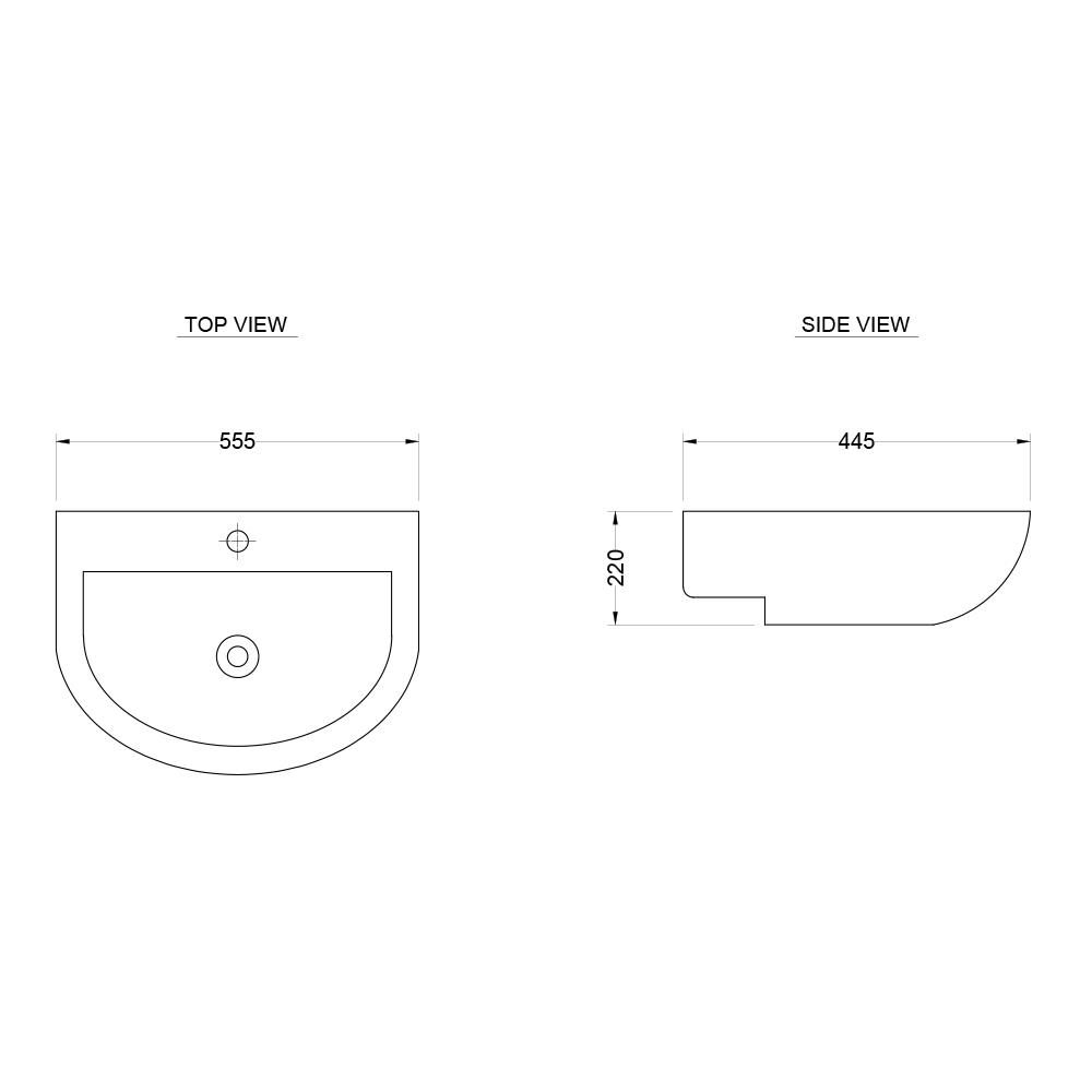 อ่างล้างหน้าแขวน HAFELE 495.60.965 สีขาว