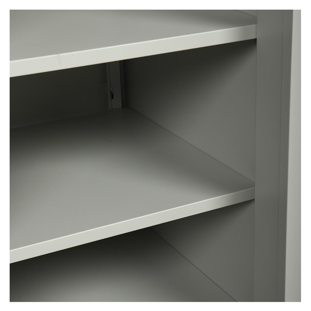 ตู้เสื้อผ้าเหล็กบานเลื่อนผสมกระจกเงา LUCKY WORLD KVS-126K-EG 118.8 ซม. สีน้ำตาล