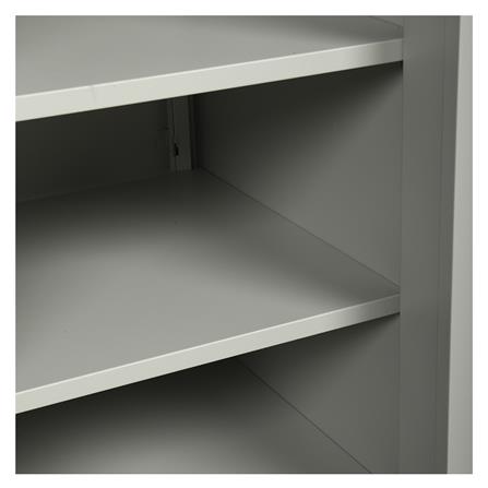 ตู้เสื้อผ้าเหล็กบานเลื่อนผสมกระจกเงา LUCKY WORLD KVS-126K-EG 118.8 ซม. สีน้ำตาล_5