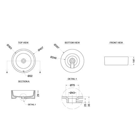 อ่างล้างหน้าวางบน HAFELE 495.60.975 สีขาว_2