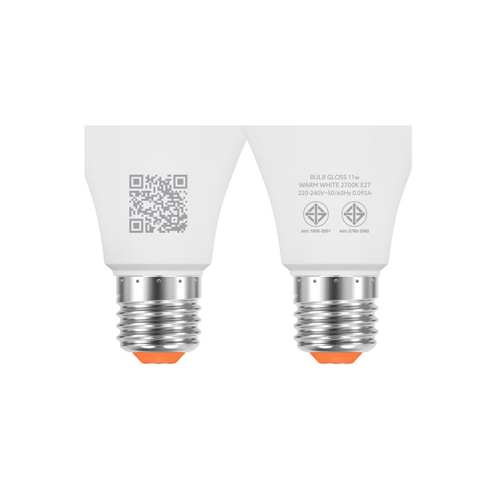 หลอด LED LAMPTAN BULB GLOSS 11 วัตต์ WARM WHITE E27