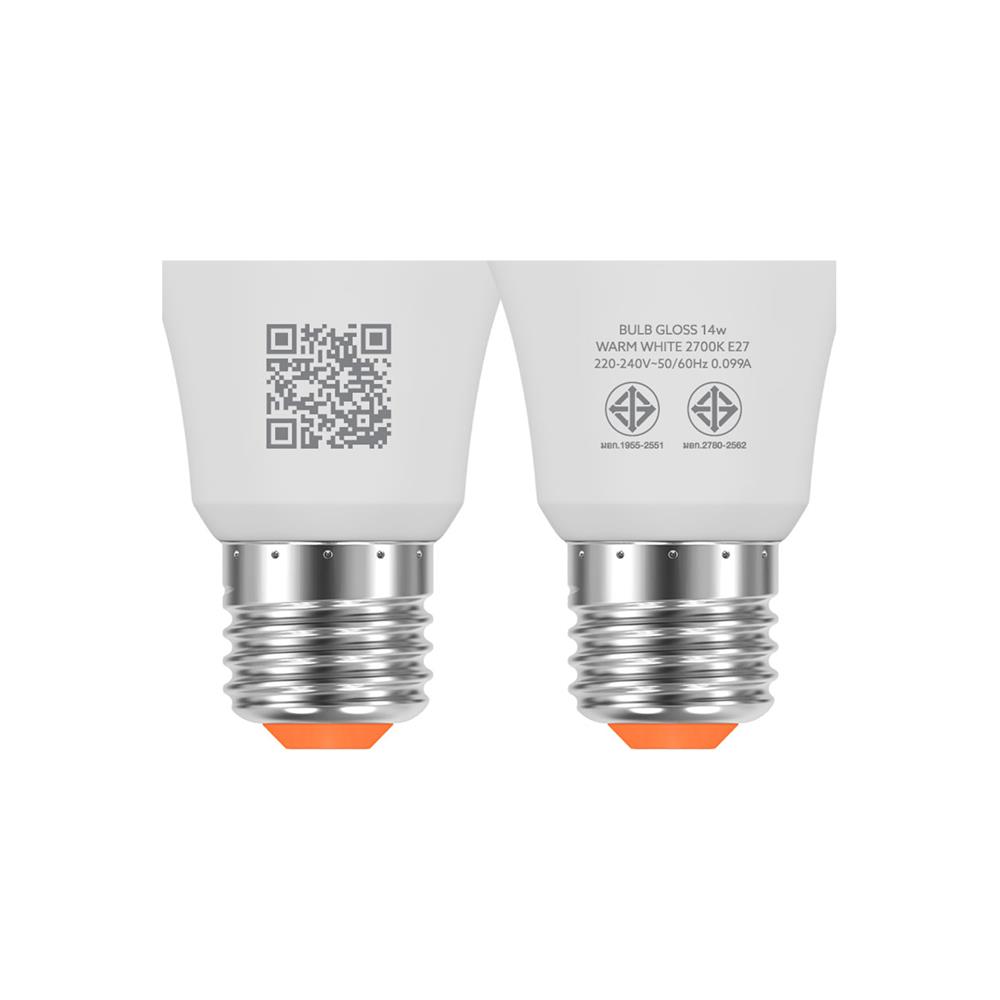 หลอด LED LAMPTAN BULB GLOSS 14 วัตต์ WARM WHITE E27