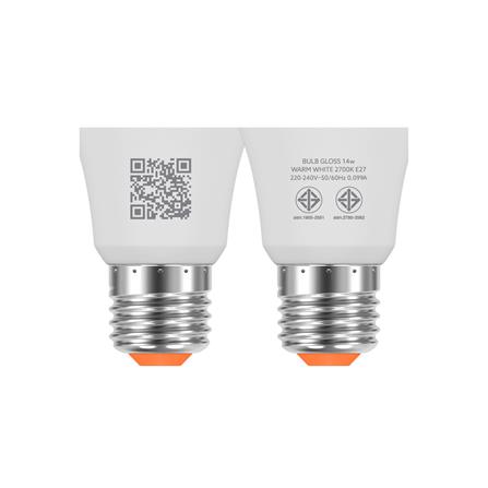 หลอด LED LAMPTAN BULB GLOSS 14 วัตต์ WARM WHITE E27_4