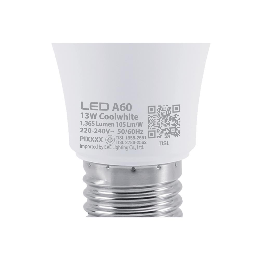หลอด LED EVE A60 13 วัตต์ COOL WHITE E27