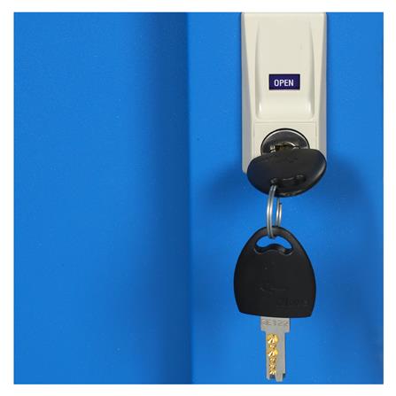 ตู้เสื้อผ้าเหล็กบานเลื่อนผสมกระจกเงา LUCKY WORLD KVS-126K-RG 118.8 ซม. สีน้ำเงิน_4