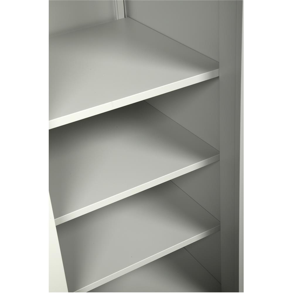 ตู้เสื้อผ้าเหล็กบานเลื่อนผสมกระจกเงา LUCKY WORLD KVS-126K-TG 118.8 ซม. สีเทาทราย