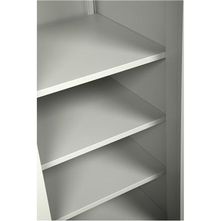 ตู้เสื้อผ้าเหล็กบานเลื่อนผสมกระจกเงา LUCKY WORLD KVS-126K-TG 118.8 ซม. สีเทาทราย_4