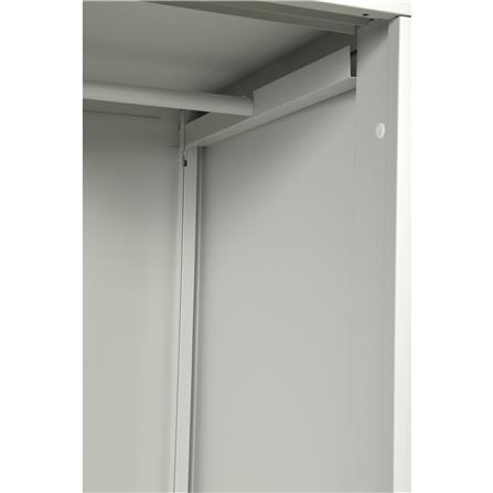 ตู้เสื้อผ้าเหล็กบานเลื่อนผสมกระจกเงา LUCKY WORLD KVS-126K-TG 118.8 ซม. สีเทาทราย_5