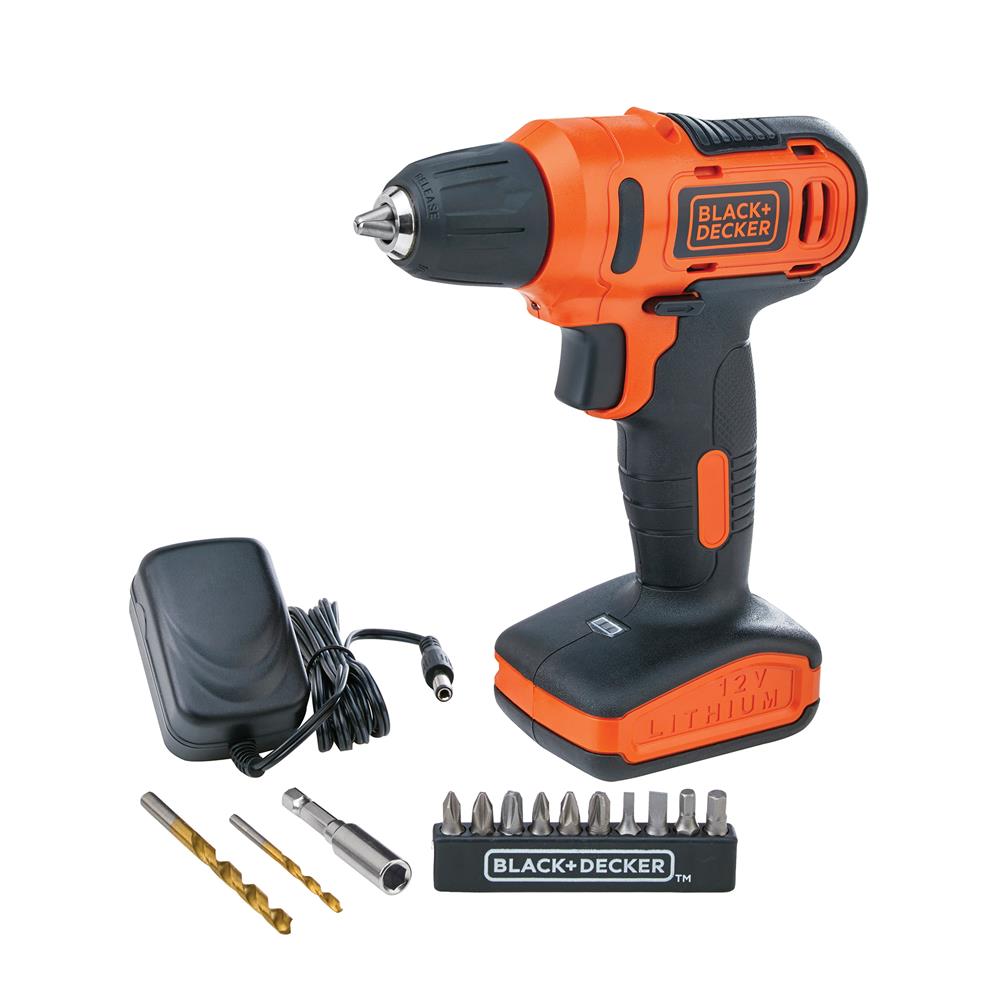 สว่านไร้สาย (พร้อมแบตเตอรี่) BLACK&DECKER LD12SP-B1 12 โวลต์