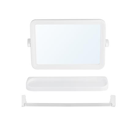 ชุดกระจกพลาสติกเหลี่ยม 3 ชิ้น MOYA 14391 สีขาว