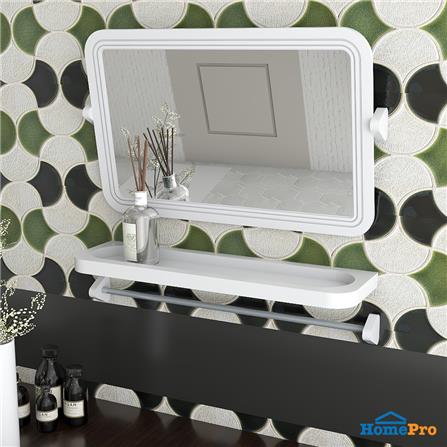 ชุดกระจกพลาสติกเหลี่ยม 3 ชิ้น MOYA 14391 สีขาว_6