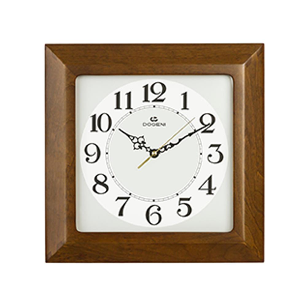 นาฬิกาแขวนไม้ DOGENI WNW010DB 13X13 นิ้ว สีน้ำตาลเข้ม