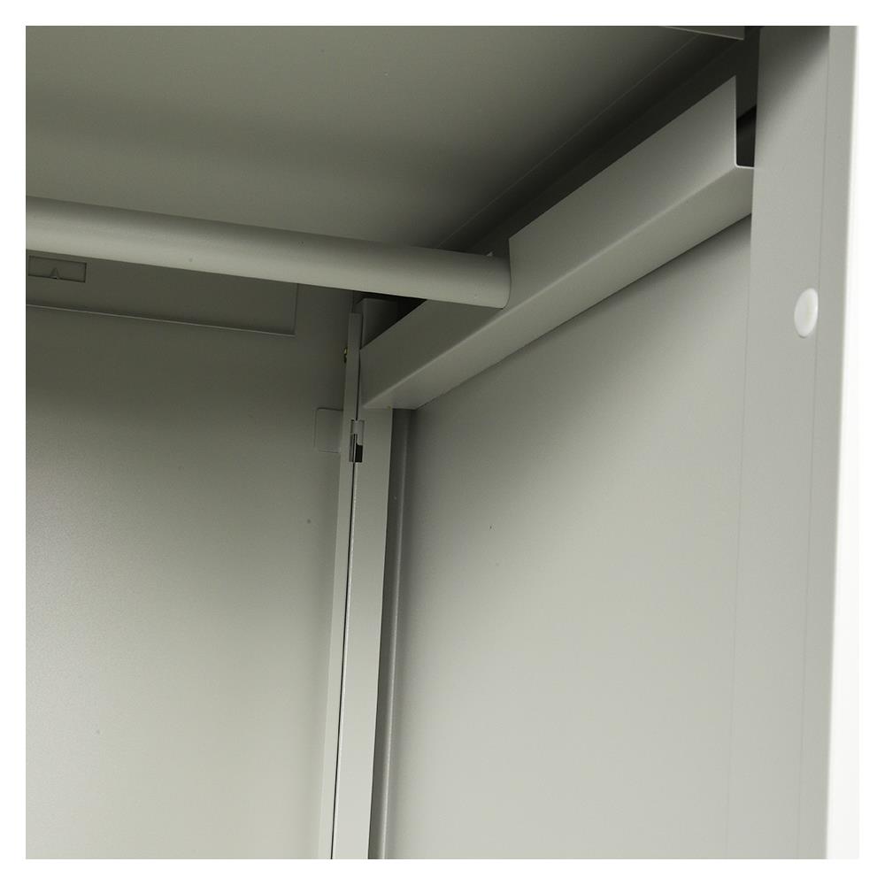 ตู้เสื้อผ้าเหล็กบานเลื่อนผสมกระจกเงา LUCKY WORLD KVS-126K-GG 118.8 ซม. สีเขียว