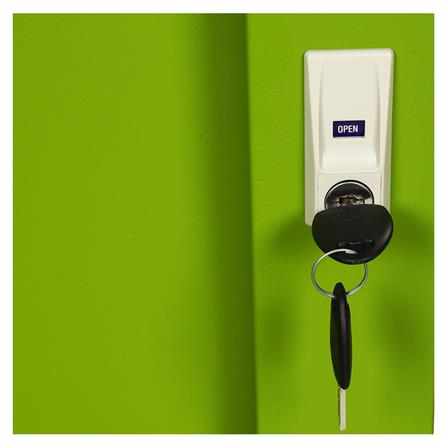 ตู้เสื้อผ้าเหล็กบานเลื่อนผสมกระจกเงา LUCKY WORLD KVS-126K-GG 118.8 ซม. สีเขียว_6