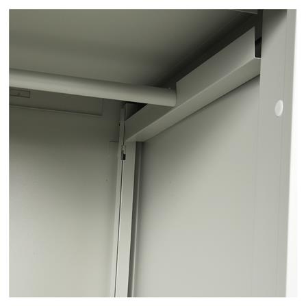 ตู้เสื้อผ้าเหล็กบานเลื่อนผสมกระจกเงา LUCKY WORLD KVS-126K-GG 118.8 ซม. สีเขียว_7