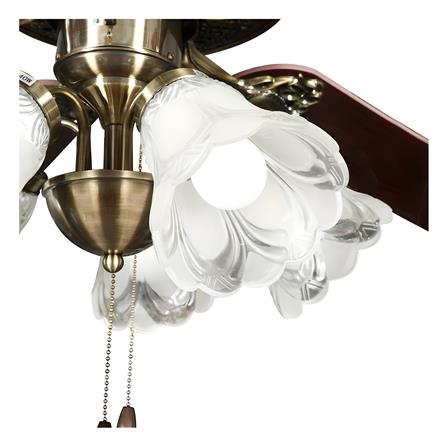 พัดลมโคมไฟ CA05 CARINI ไม้/เหล็ก CLASSIC ทองรมดำ 52