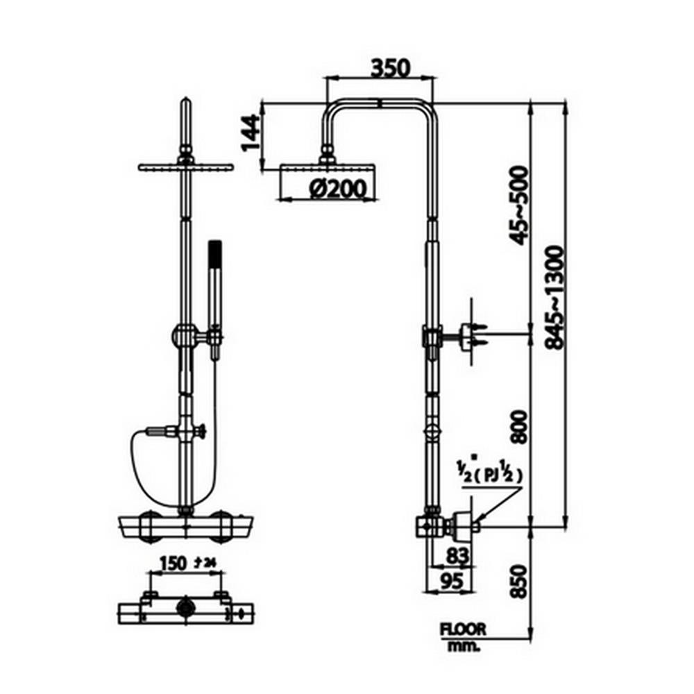 ฝักบัว RAIN SHOWER ผสม COTTO CT2085W