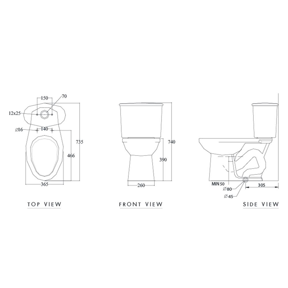 สุขภัณฑ์ 2 ชิ้น NASCO NC-7551-WA 3L สีขาว
