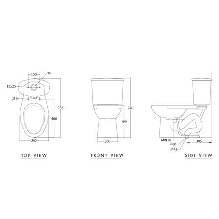 สุขภัณฑ์ 2 ชิ้น NASCO NC-7551-WA 3L สีขาว_1