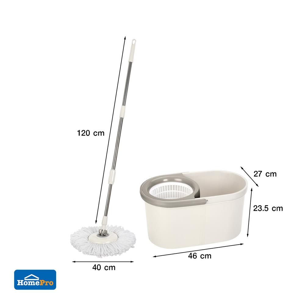 ชุดอุปกรณ์ถังปั่นพร้อมไม้ม็อบ ACCO DS-307 สีเบจ