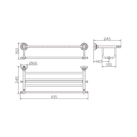 ชั้นวางของพร้อมราว KARAT FAUCET KB-73-711-53 สีโรสโกลด์_3