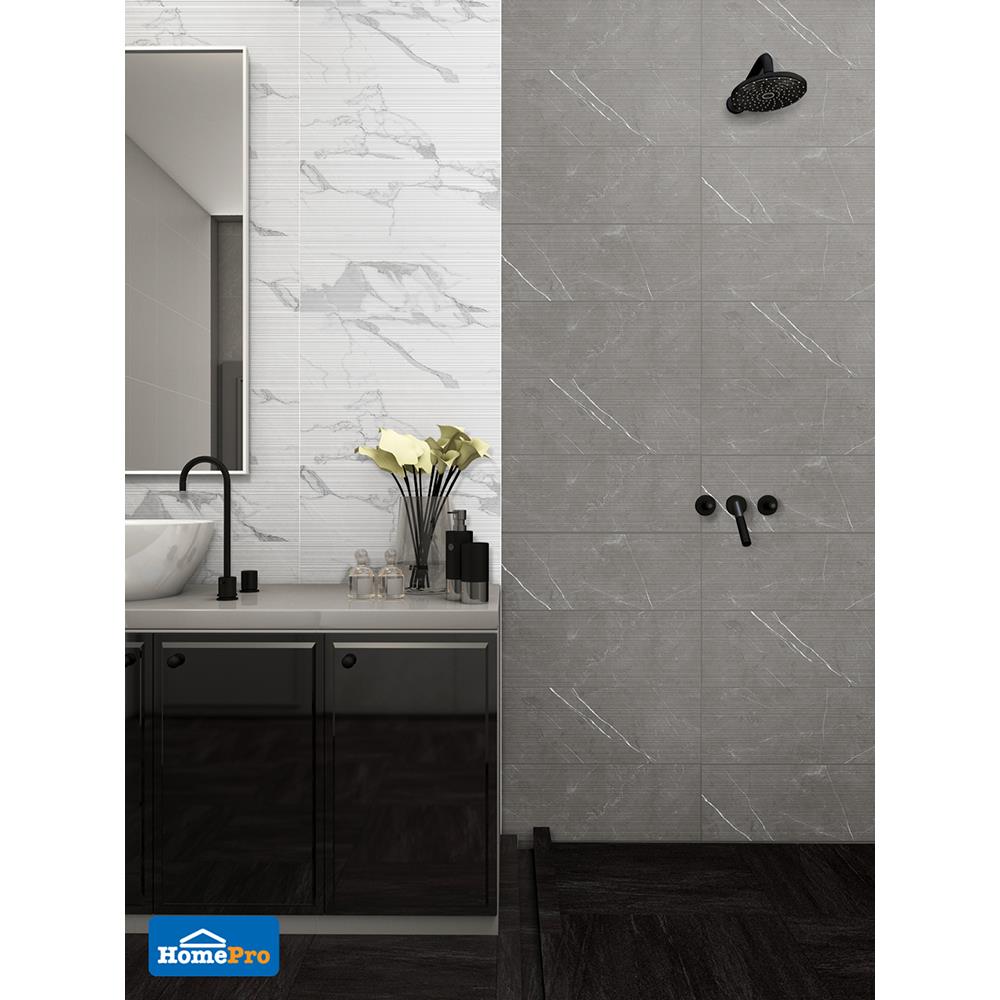 กระเบื้องผนัง 30x80 ซม. TARA ร็อกโก้ เทา